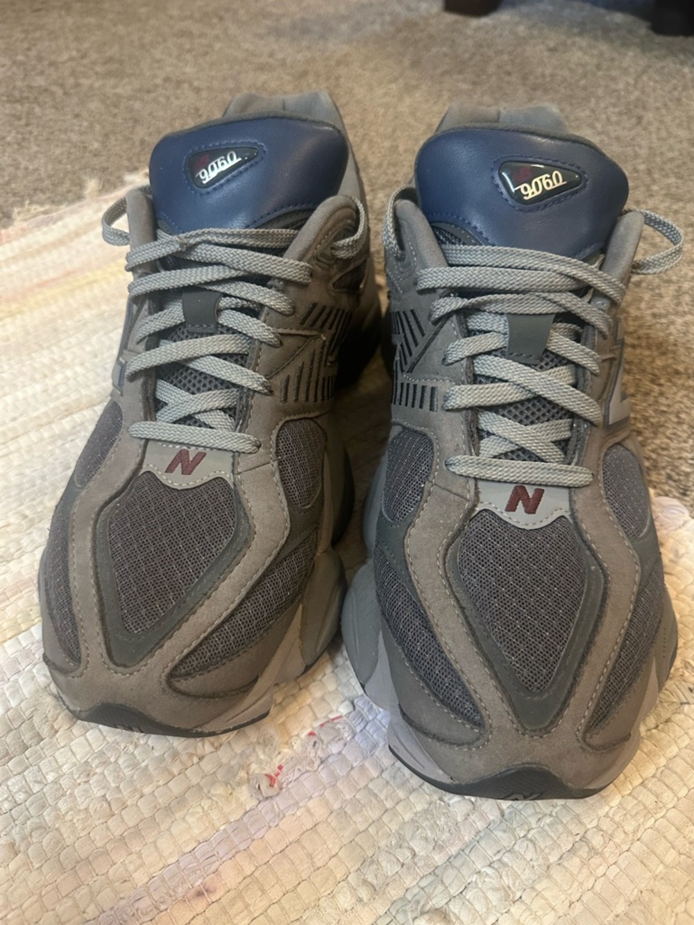 New Balance 9060 Gray and Navy Men's Running Sneakers